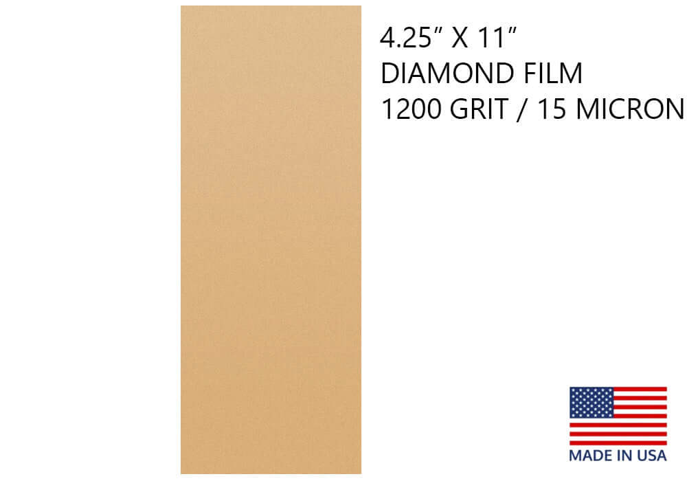 Diamond Sharpening Film 4 1/4" X 11"for Scary Sharp System 1200 Grit / 15 Micron