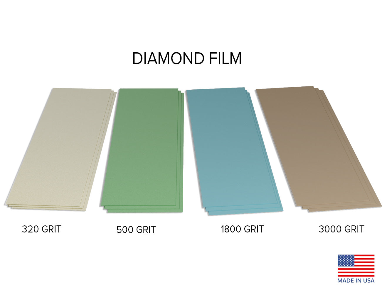 Diamond Film 4 Grit Set 3" X 9"
