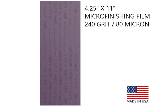 Aluminum Oxide Microfinishing Film With Pressure Sensitive Adhesive 4 1/4" X 11"